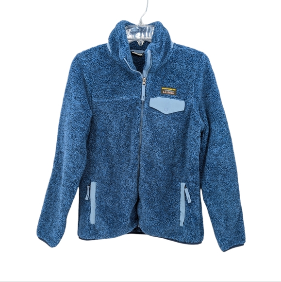 L.L. Bean Hi Pile Fleece Jacket Blue Size Small Women's - Picture 2 of 10